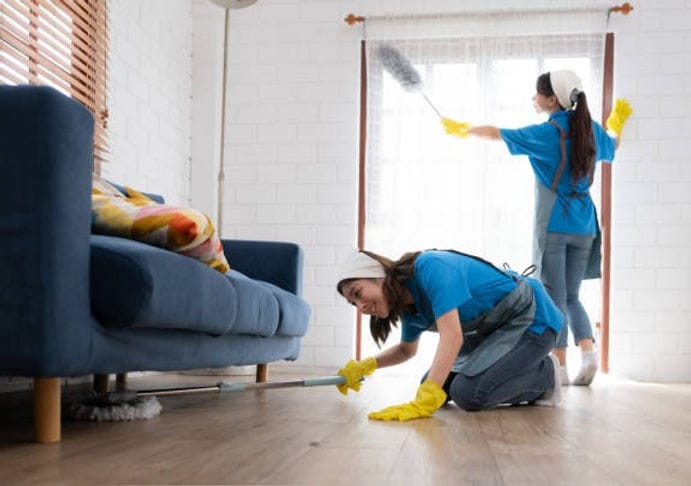 Cleaning 2-bedroom home professionally